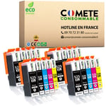 COMETE CONSOMMABLE 525 / 526 Pack de 20 Cartouches d'encre compatibles avec CANON PGI-525 CLI-526 525 526 XL 4 Noir + 4 photo Noir + 4 Cyan + 4 Magenta + 4 Jaune