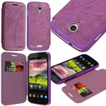 Etui Rabat Porte-Carte - Wiko - Cink Five - Violet - Souple - Film De Protection