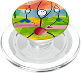 Personnages de dessin animé de yoga, figurines mignonnes dans le parc amusant PopSockets PopGrip pour MagSafe