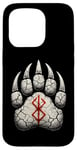 Coque pour iPhone 15 Pro Berserker Ours Pattes d'ours Rune de Berserk Symbole Viking