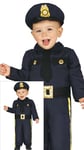 FIESTAS GUIRCA | Costume de Policier pour Bébé (12-18 Mois) - Inclut Casquette et Combinaison - Costumes d'Officier de Police pour Fêtes Costumées et Halloween - Idéal pour Petits Enfants - Bleu et Or