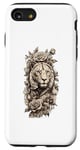 Coque pour iPhone SE (2020) / 7 / 8 Collection de t-shirts à esquisses à épaules élégantes Lioness Rose.