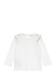 Mango Long -Sleeved T-Shirt With Ruffles Vit