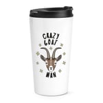 Crazy Goat Man Stars Travel Mug Cup Funny Animal Thermal Tumbler Joke