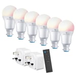 4lite WiZ Connected Smart Lighting Kit including 6x B22 Bayonet Bulbs,