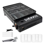 Kit de barbecue de camping - barbecue portable avec grille, poêle à gril, clip de poêle à barbecue - poêle de camping portable