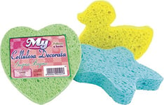 La Briantina SPU01520A Éponge pour salle de bain, Cellulose végétale, multicolore, unique