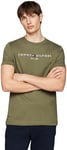 Tommy Hilfiger Men's Slim Fit Short Sleeve Round Neck T-Shirt, Green (Battle Green), XXL