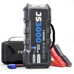 TOPDON Booster Batterie 3000A 24000mAh Démarreur de Batterie, JS3000 Portable Jump Starter pour Véhicule ( Jusqu’à 9L Essence /7L Gazole) Démarrage de Voiture