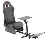 Speedlink PAYZE Racing Simulator Cockpit – cockpit de simulateur de course avec un confort d'assise maximal, siège de course PC et console avec cadre en métal et cuir PU résistant, noir