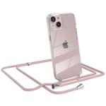 For Apple iPhone 13 phone case with lanyard cord chain Case Rose Gold