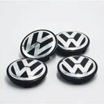 4st VW-logotyp Ytterdiameter 56 mm Cap Fälgemblem Fälgmärke