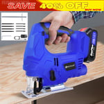 Cordless Electric Jigsaw Cut Quick Release Blade & Laser Guide Worklight Battery