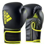 Adidas Boxing Gloves - Hybrid 80 - for Boxing, Kickboxing, MMA, Bag, Training & Fitness - Boxing Gloves for Men & Women - Weight (8 oz, Black/Yellow)