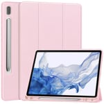 Samsung Galaxy Tab S9 - Tri-Fold läderfodral - Hållare för pekpenna - Rosa