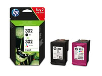 Genuine HP 302 Black and Colour Ink Cartridge for Officejet 3830 F6U66AE F6U65AE