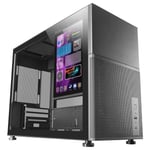 Mars Gaming MC-LCD, Boîtier PC Micro-ATX Gaming, Ecran LCD IPS 8", Grille Latérale, Supérieure et Frontale, Verre Trempé, Noir