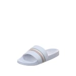 Tommy Hilfiger Women CORPORATE STRIPES POOL SLIDE, White, 41 EU