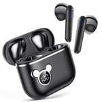 Wireless Earbuds 2024 Sport Bluetooth Headphones Stereo Earphones with ENC Mic Wireless Earphones In Ear Earbuds with Dual LED Display, 48H Playtime, Running Headphones IP7 Waterproof, Elegant Black