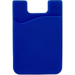 Coque autocollante avec pochette carte de crédit pour dos de téléphone, silicone bleu