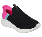 Skechers Ultra Flex 3.0 Fresh Time Sneakers, Black Mesh/Pink Trim, 32 EU