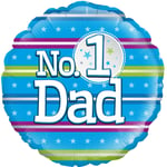 18" No 1 Dad Helium/Air Foil Balloon Happy Birthday or Fathers Day Party Decor