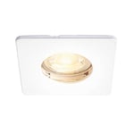 National Lighting SPECULO Ultra Slim Compact Matt White Fire Rated Downlight Recessed LED GU10 Square Spotlight Ceiling Light for Bathroom, Shower, Kitchen IP65 Rated