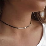 Wendalern Collier Cuir Punk Collier Noir Collier Ras Du Cou Collier Argent Bar Court Collier Cuir Vintage Collier Clavicule Bijoux Pour Femmes Et Filles