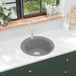 Grey Granite Kitchen Sink 80% Quartz 505x505mm Single Basin Overmount