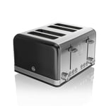 Swan Retro BLACK  4 Slice Toaster 1600W- ST19020BN -Brand New