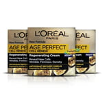 3x Loreal Age Perfect Cell Renew Antioxidant Regenerating Night Face Cream 50ml