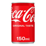 COCA-COLA 'COKE' ORIGINAL TASTE 24 X 150ML CANS CARBONATED COLA SOFT DRINKS