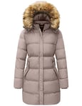 WenVen Manteau d'hiver Long pour Femme Veste matelassée épaisse Veste matelassée Chaude Parka d'hiver avec Capuche en Fausse Fourrure