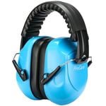 Procase Casque Anti Bruit Pliable Réglable Confortable Adulte, avec Une Atténuation de SNR 34dB, Serre-tête Souple pour Milieu Bruyant ou Stressant-Pure Bleu