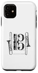 Coque pour iPhone 11 Trombone (Noir Ancien) Trombonist