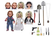 NECA - Chucky, la poupée diabolique Pack 2 Figurines Ultimate Chucky & Tiffany, Multicolore (NECA42114) 10 cm