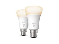 Philips Hue White, ampoule LED connectée B22, équivalent 60W, 800 lumen, compatible Bluetooth, Pack de 2 , fonctionne avec Alexa, Google Assistant et Apple Homekit
