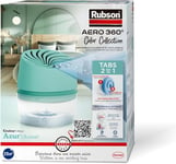 Rubson Absorbeur d'Humidité Aero 360° Couleur Azur (1 appareil + 1 recharge de 450 g) – Absorbeur anti-humidité pour pièce jusqu'à 20 m² – Déshumidificateur d'air anti-odeur et anti-moisissure