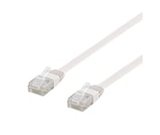 Cat6 patchkabel, flat, 0.3m vit