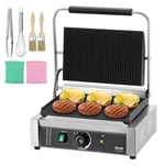 Grill Électrique 2200 W, Presse À Panini Commercial En Inox, Appareil À Sandwich Avec Contrôle De La Température Et Plaque Émaillée Rainurée 34,5X23 Cm, Plancha Pour Hamburger, Ste[XJD31084]