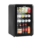 Baridi 70L Under Counter Drinks Beer & Wine Cooler Fridge Retro Style Black