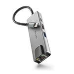 NGS Wonder Dock Supra - Adaptateur multiport USB-C 4 en 1 en Aluminium, USB 3.0, USB-C avec Charge 100W, 4K HDMI 30Hz RJ45, Compatible Windows 11/10 / 8/8.1/7 / XP/Vista, Mac OS et Linux