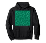 Climbing Vine Leaves In Dusty Green On Aquamarine Pullover Hoodie