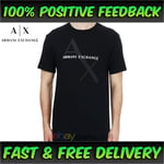 Armani Exchange Black T-Shirt Mens AX Classic Cotton Logo Tee Top Medium Regular