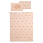 roba Parure de Lit Bébé Lil Elephant - 2 Pièces - Housse de Couette 100 x 135 cm + Taie d'Oreiller 40 x 60 cm - Certifié OEKO-TEX® et GOTS - Marron