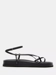 HUSH Thea Minimal Footbed Sandals, Black