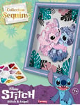 Lansay - COLLECTION SEQUINS - Stitch & Angel - Kit Créatif Enfants dès 7 Ans - Cadre à Sequins à Poser ou Accrocher - Activité Manuelle Ludiques - Loisirs Créatifs - Créer un Tableau Etincelant