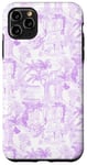 Coque pour iPhone 11 Pro Max Toile de vacances italienne Mauve Preppy