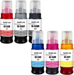 Bottled Ink GI-53 GI53 Compatible Bouteilles d'encre Remplacement pour Canon GI-53 GI53 Compatible pour Canon PIxMA G650 G550 (6 Pack, Noir/Cyan/Magenta/Jaune/Rouge/Gris)