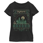 Harry Potter Kids' Slytherin House Sweater T-Shirt, Black, L